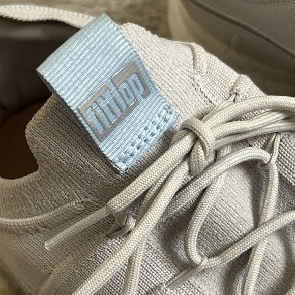 Fitflop Vitamin Shoes Womens 11 Gray Knit Sport Sneakers Mesh EU 43 Lace Up - Picture 2 of 11